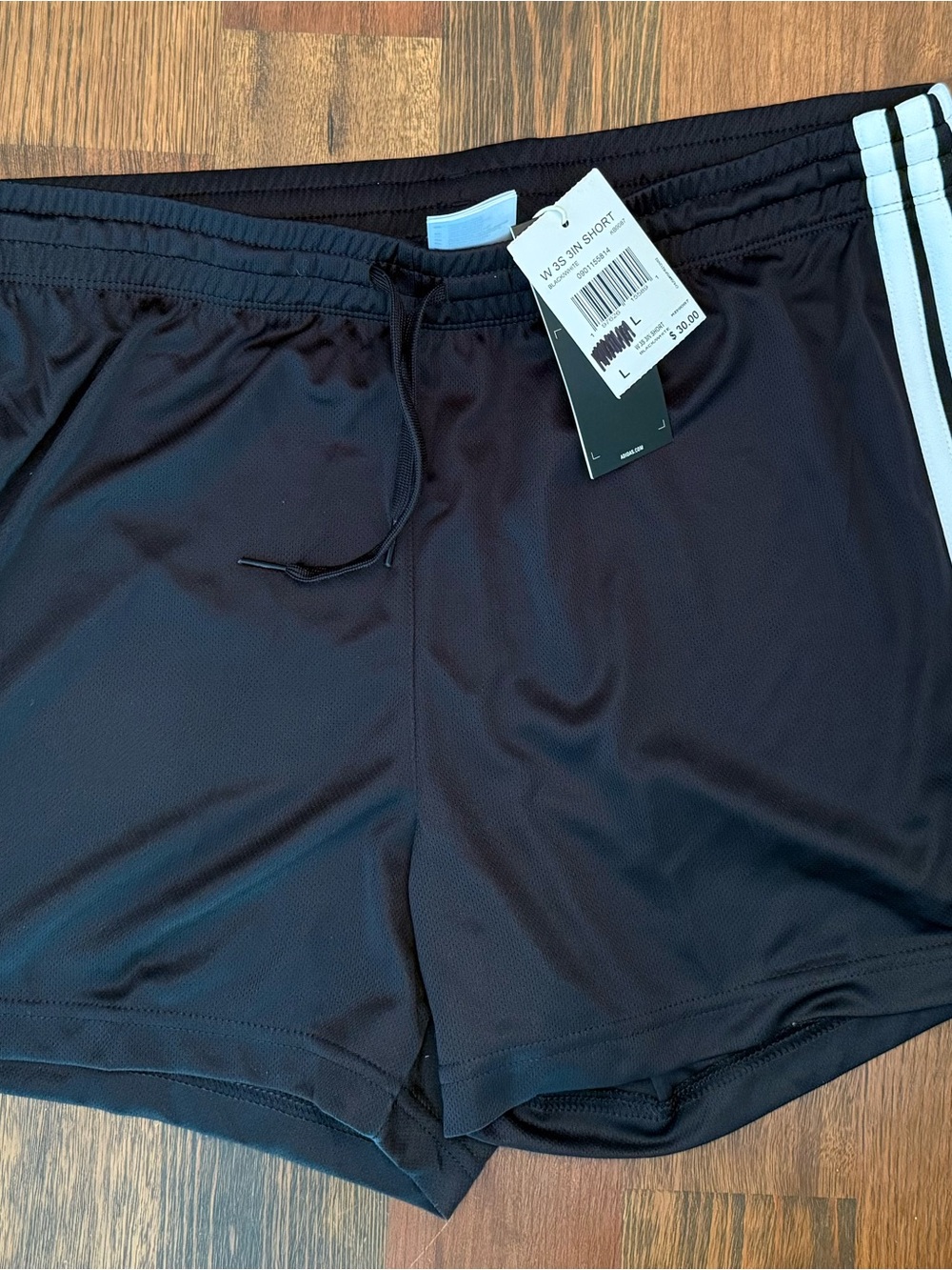 Women’s 3” Black Athletic Shorts with White Side Stripes